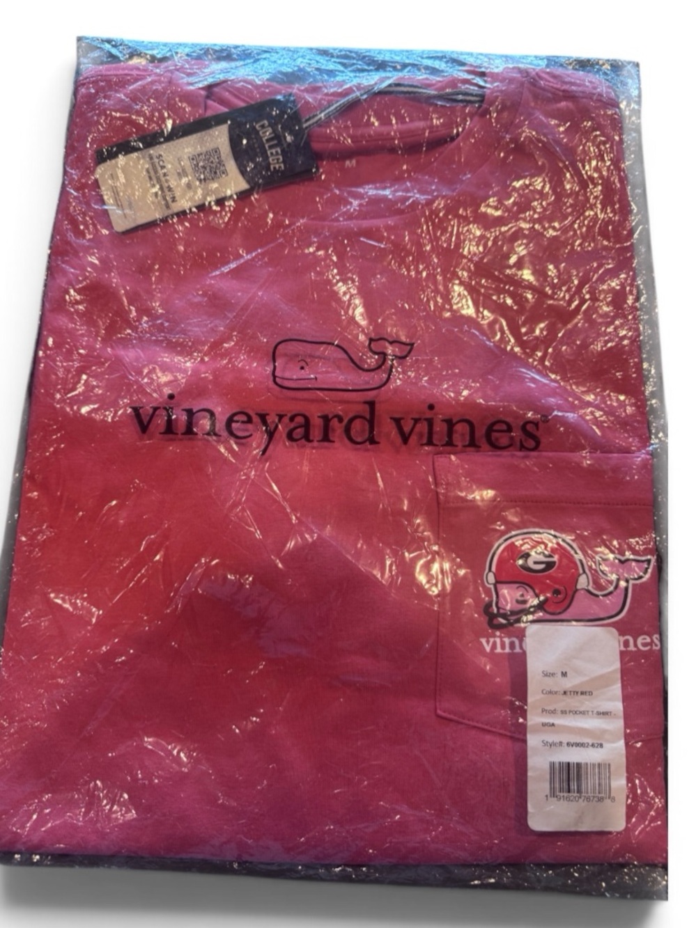 Vineyard Vines UGA Bulldogs Pocket T-Shirt Red M